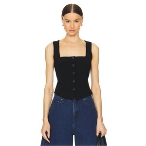 Rag & Bone Mariana Vest Top‎ in Black 10